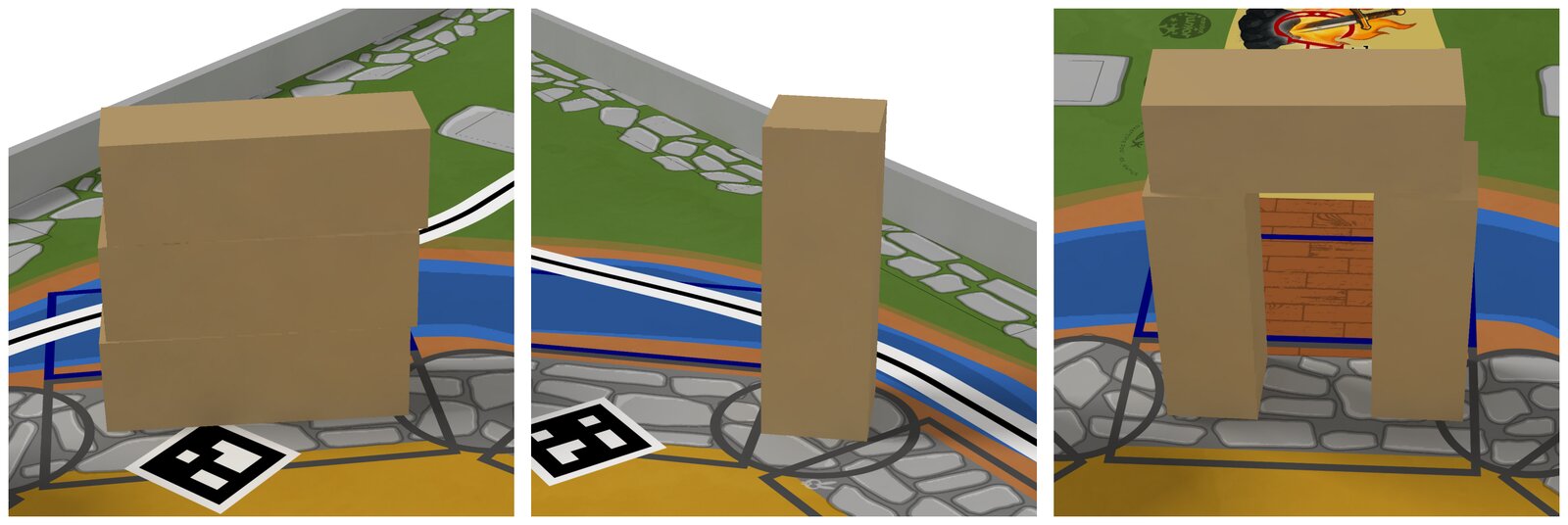Un mur, une tour et une porte en pierres