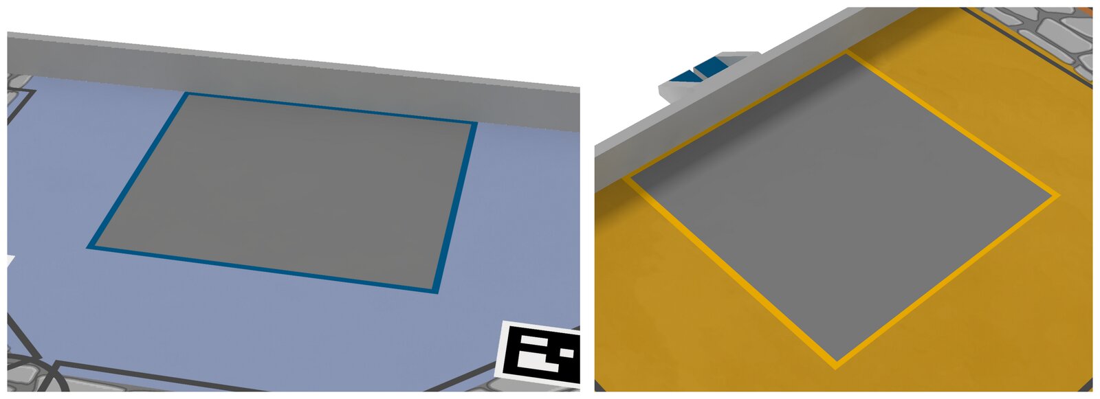 Salles du trône bleue et jaune