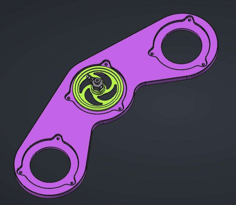 Modèle FreeCAD du bras : trois emplacements de ventouse, celui du milieu décalé