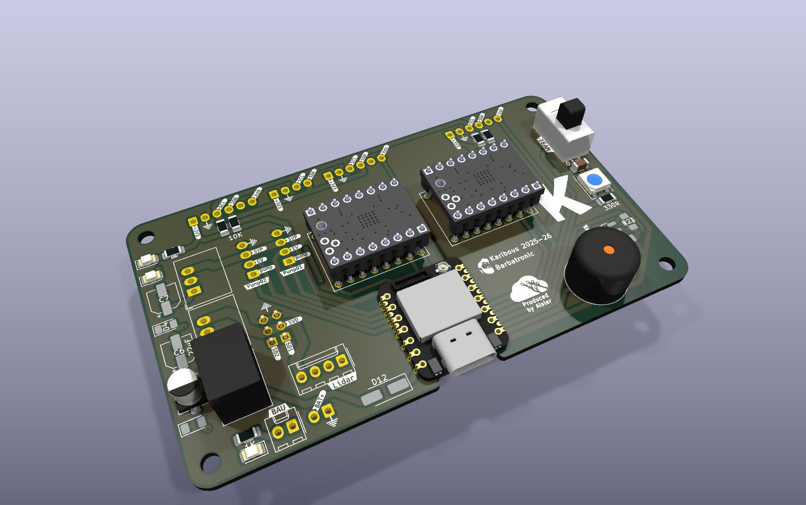 Rendu KiCad de la carte NinjaPAMI-2026