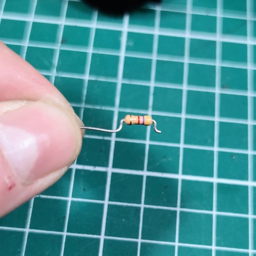 The resistor bent before soldering